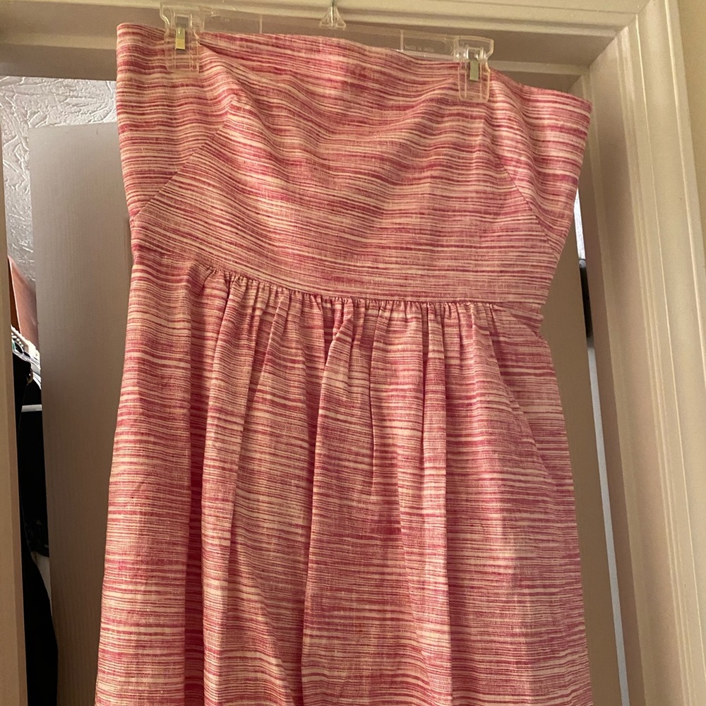 Strapless Banana Republic dress.